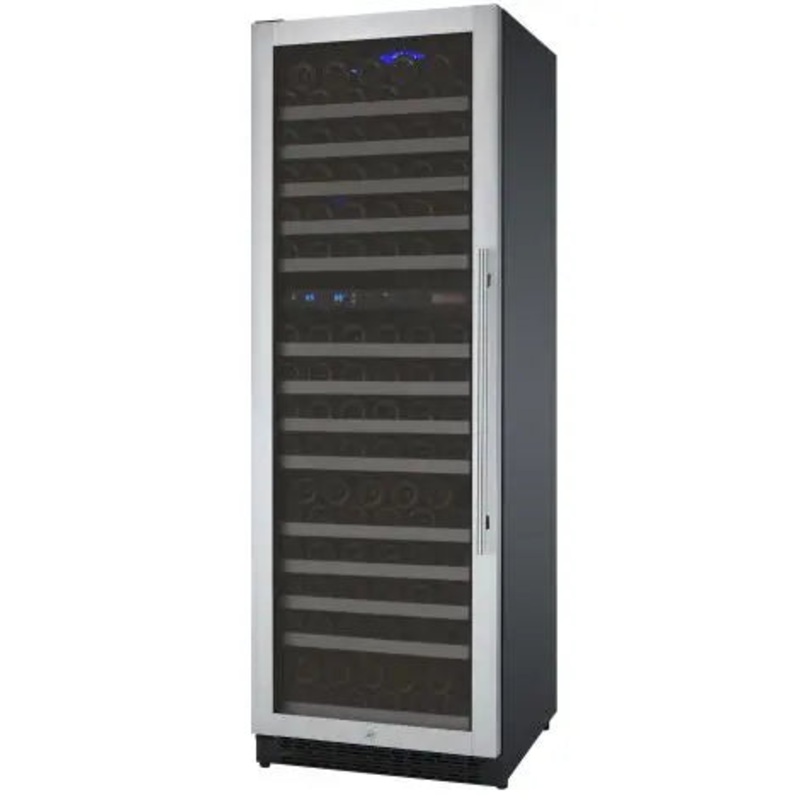 Allavino 24″ Wide FlexCount II Tru-Vino 172 Bottle Dual Zone Stainless Steel Left Hinge Wine Refrigerator