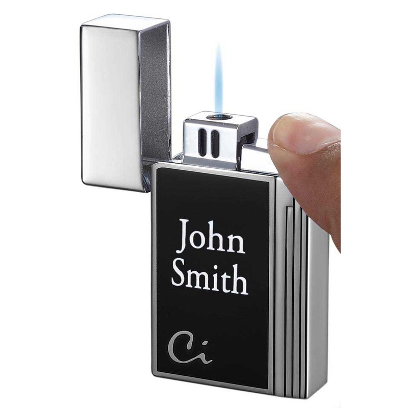 Caseti Clayworth Chrome Plated Black Lacquer Jet Flame Lighter