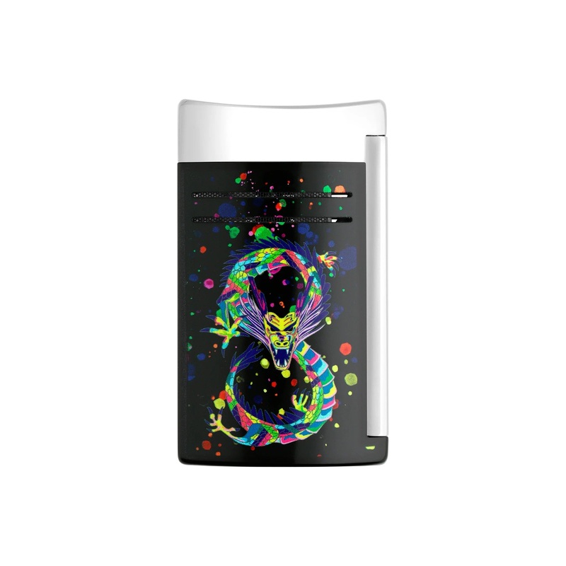 S.T. Dupont MaxiJet Year of the Dragon Black and Chrome Lighter