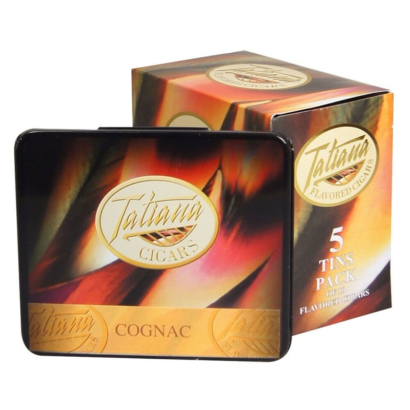 Tatiana Mini Cognac Cigarillos Cognac (3.5″ x 26) 5 Tins of 10