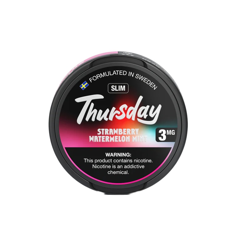 Thursday Nicotine Pouches Slim – StrawWatermelon Mint 5 Pack 3mg