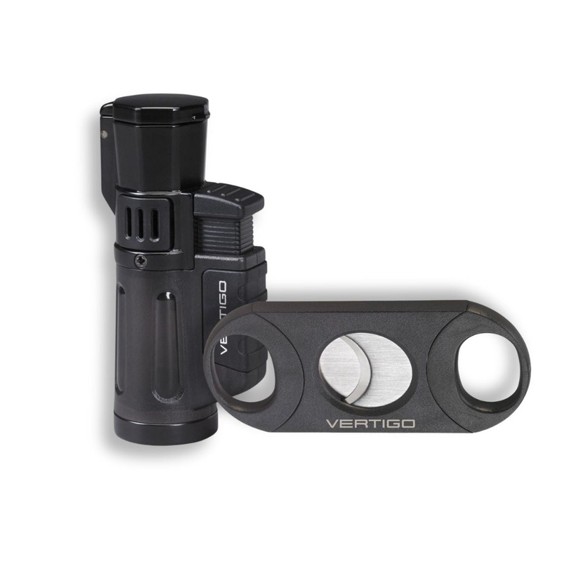 Vertigo Cyclone Lighter & Big Boy Cutter Gift Set Charcoal