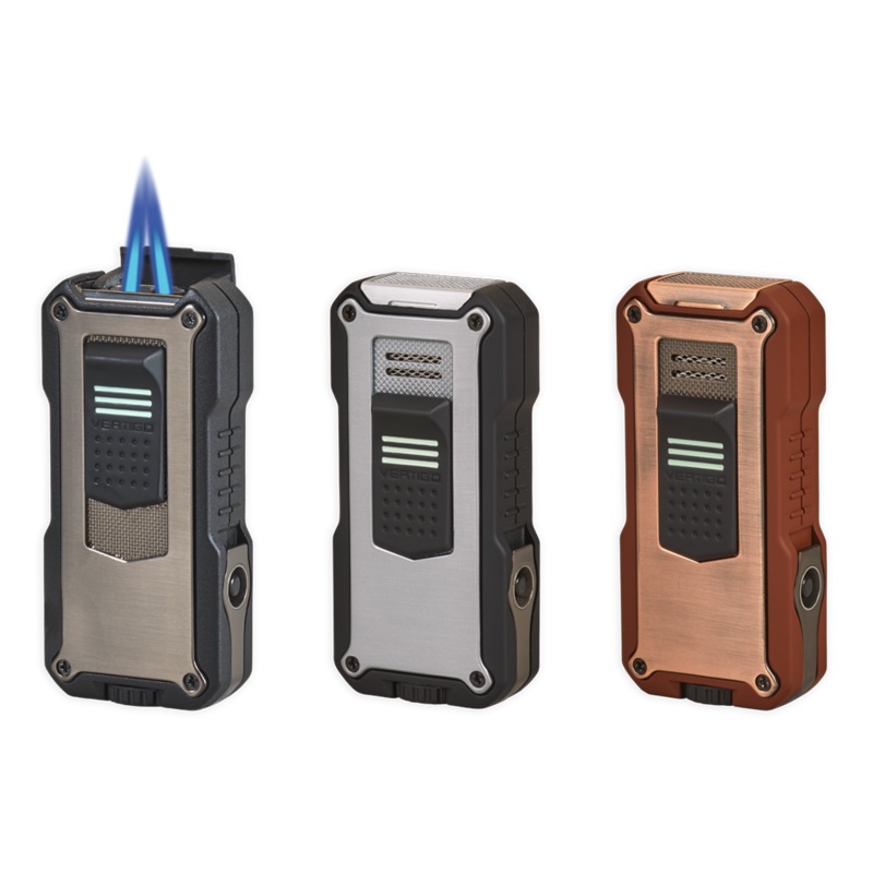 Vertigo Nighthawk Double Pinpoint Torch Lighter Gunmetal & Black
