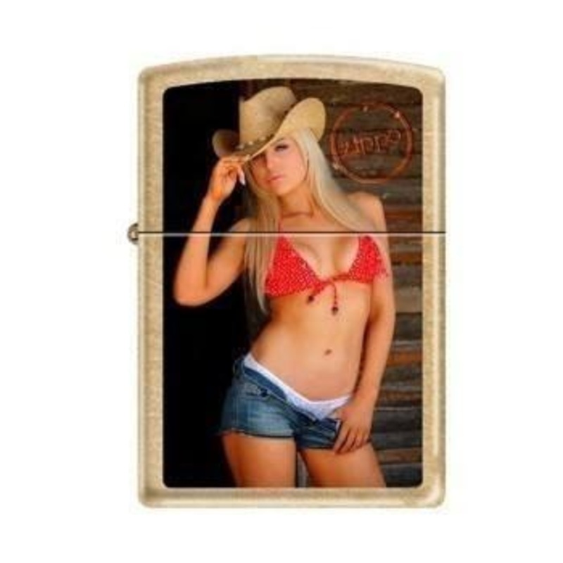 Zippo Lighter – Sexy Cowgirl Gold Dust