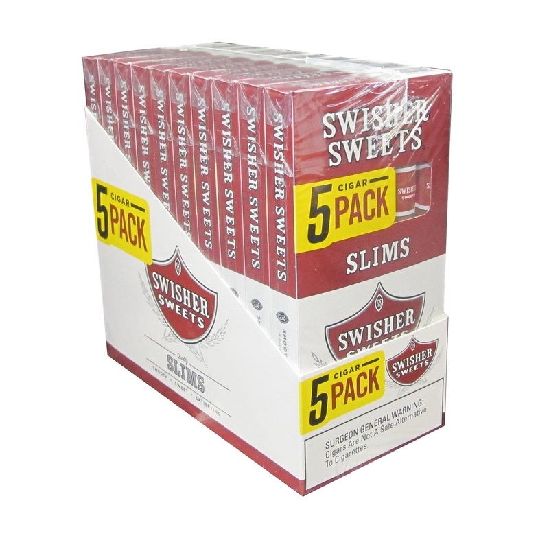 Swisher Sweets Slims Cigars Slims 10 Packs of 5