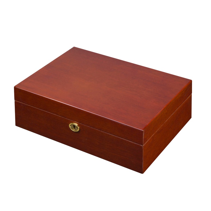 Visol Cherry Laquered Finish Cigar Humidor – Holds 60 to 80 cigars