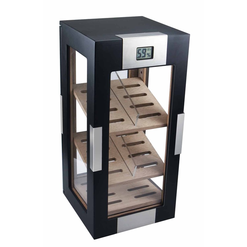 Visol DogWood Black Matte Vertical Cigar Humidor