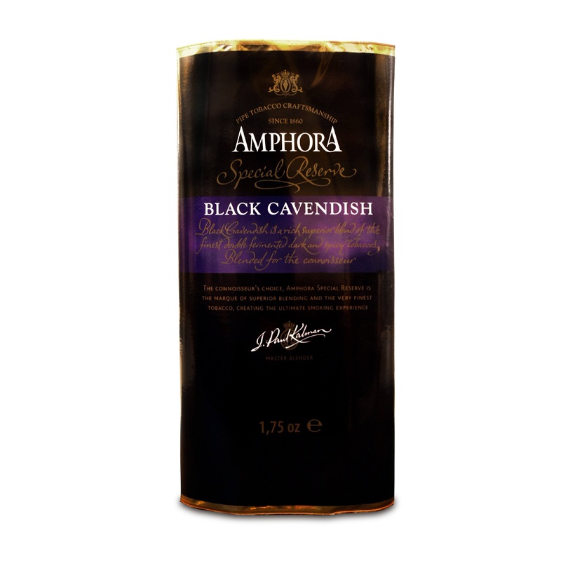 Amphora Black Cavendish Pipe Tobacco Black Cavendish 1.75oz x 5 Pouches