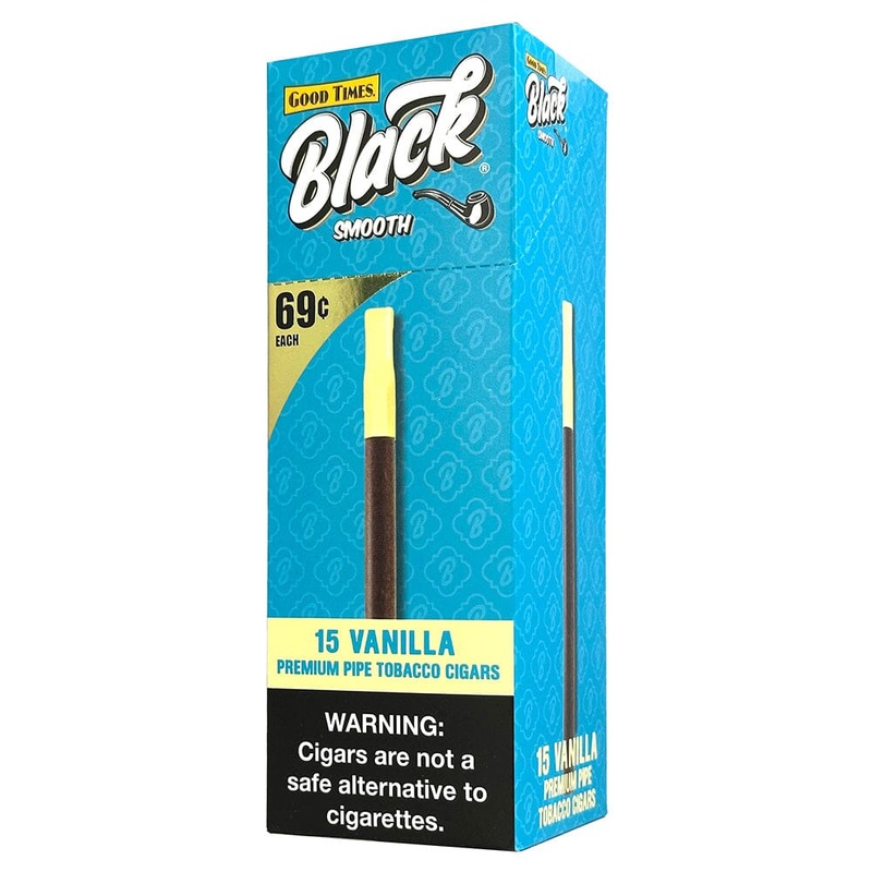 Good Times Black Smooth Vanilla Cigars Vanilla 15ct Upright