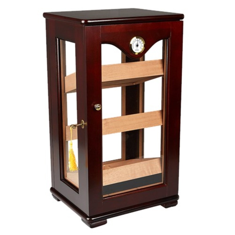 Desktop Vertical Display Humidor – 75 Cigar ct 75 Cigar Capacity Brown