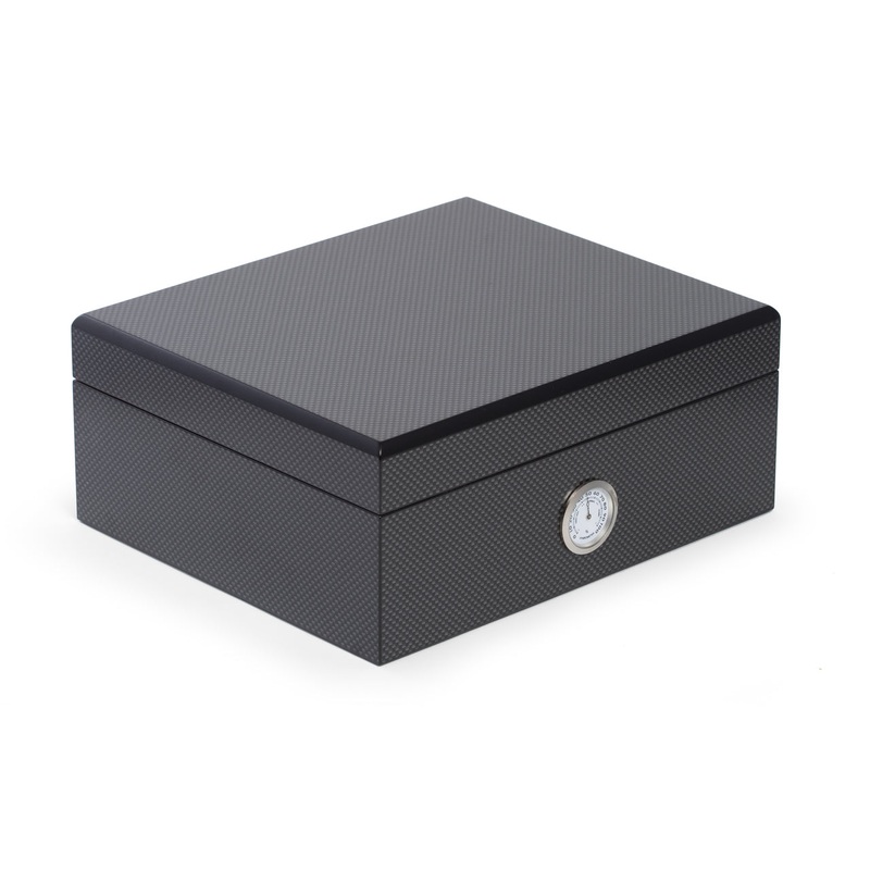 6 Piece “Carbon Fiber” Design Humidor Set – 50 Cigar ct