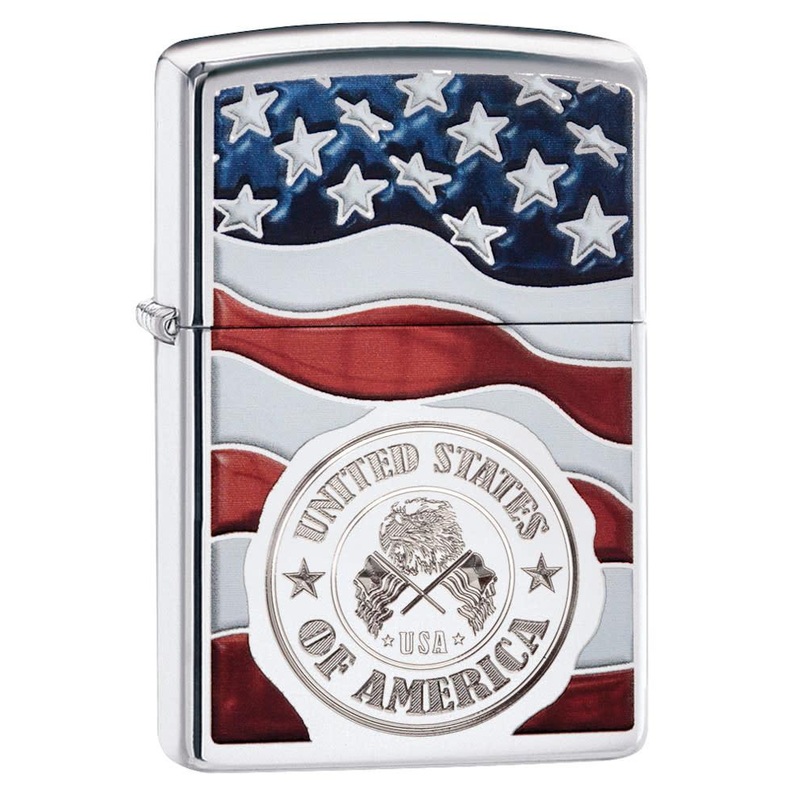 American Stamp on Flag Standard