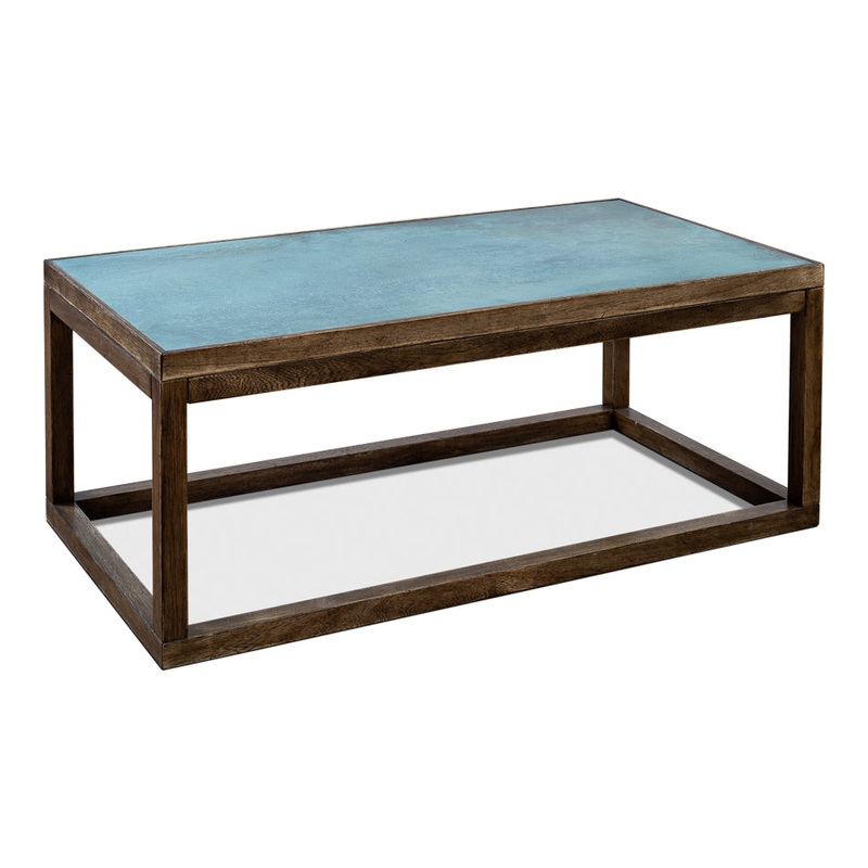 Cocktail Table W/Porcelain Inset Top by Sarreid