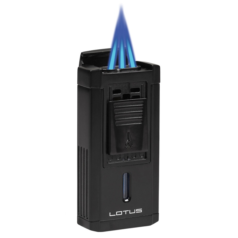 Lotus Duke Triple Pinpoint Wind Resistant Torch Flame Lighter Black matte