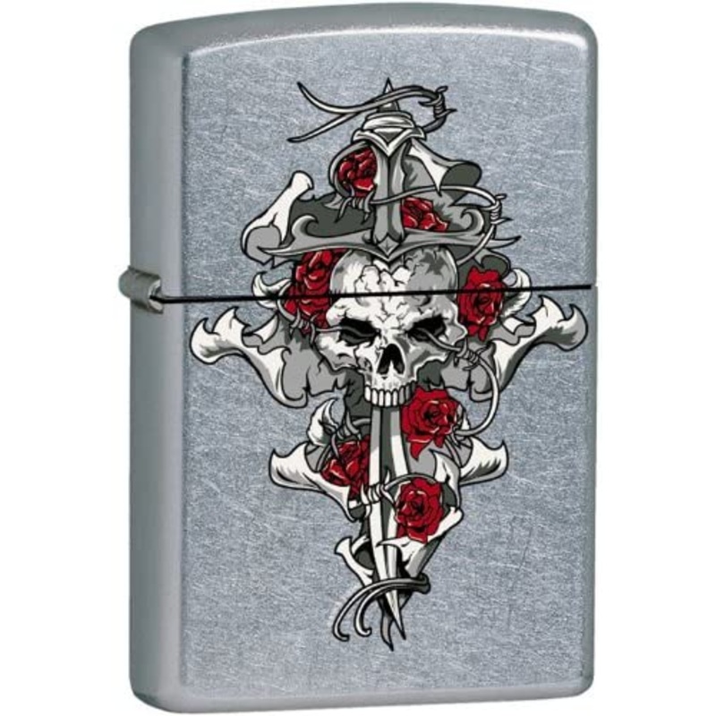 Zippo Lighter – Skull Rose Dagger
