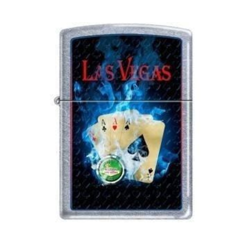 Zippo Lighter – Vegas 4 Aces Street Chrome