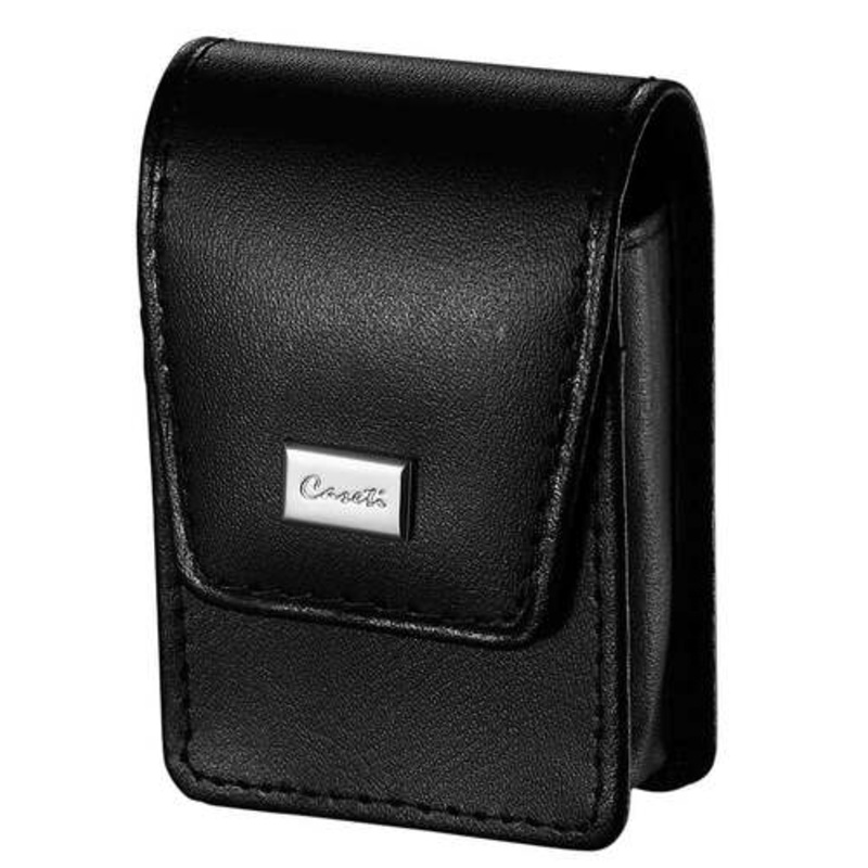 Caseti Espresso Smooth Black Leather Lighter Case