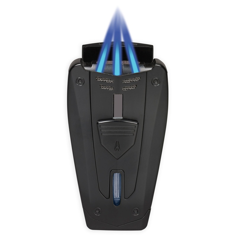Lotus Fusion Triple Pinpoint Torch Flame Lighter Black Matte