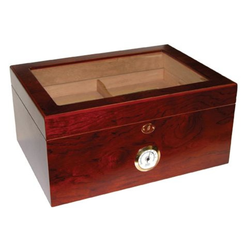 Quality Importers Milano Glasstop Humidor 100 Cigar ct