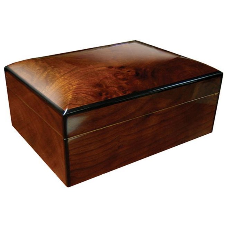 The Napoli Gloss Walnut Humidor by Prestige Import Group – 75 Cigar ct