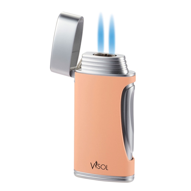 Visol Duomatt Salmon Double Flame Cigar Lighter