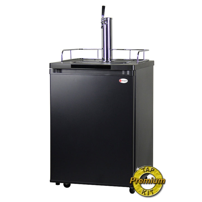 24″ Wide Single Tap Black Kegerator Premium Kit