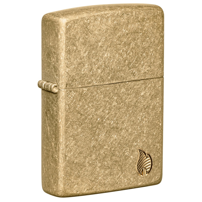 Armor Tumbled Brass Flame Design