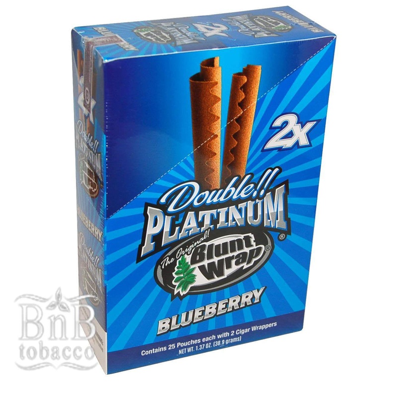 Blunt Wrap Blueberry Double Platinum Wraps Blueberry Burst 25 Packs of 2