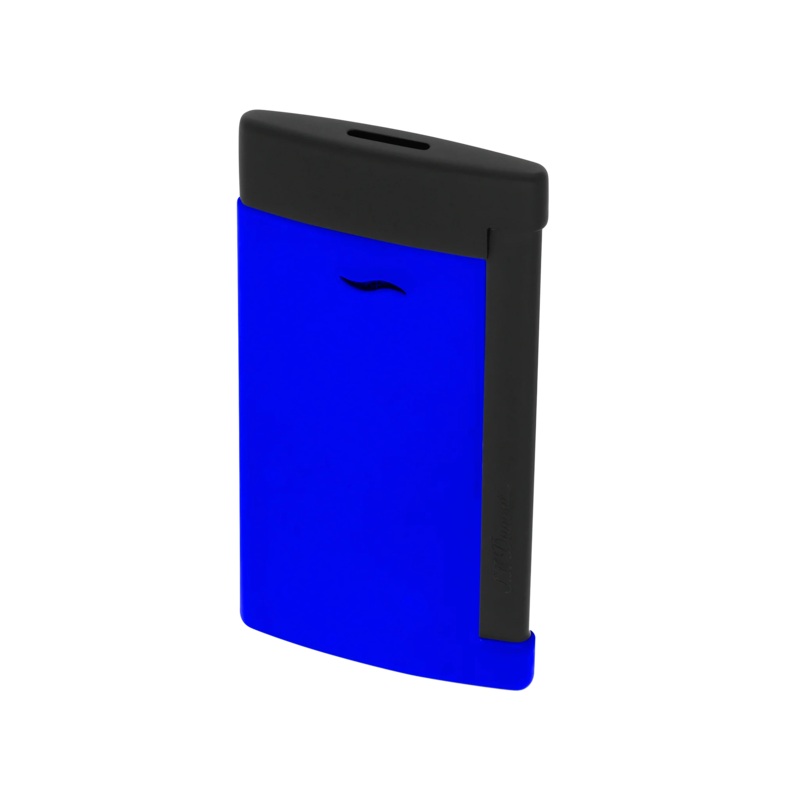 S.T. Dupont Lighter Slim 7 – Matte Black & Neon Blue