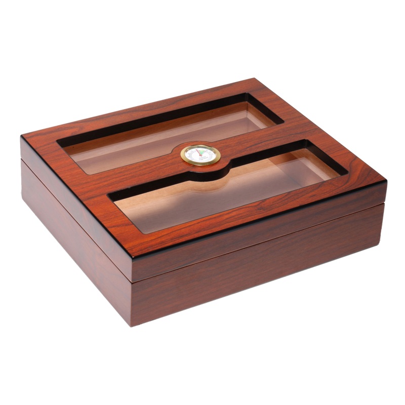 Woodronic Buckler A5035 Cigar Humidor, 20-35 CT, Rosewood Finish A5035