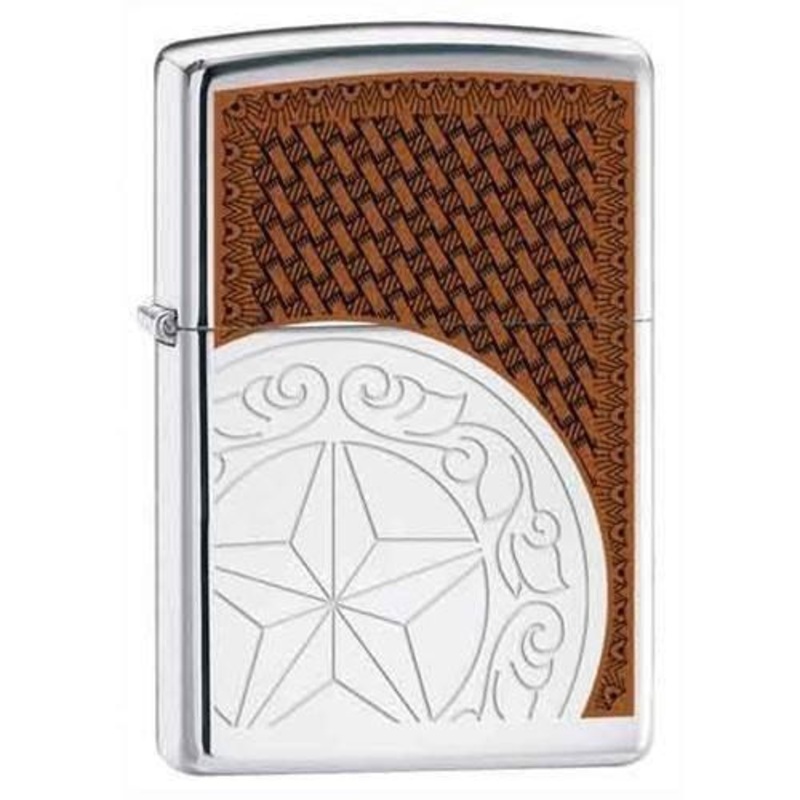 Zippo Lighter – Star Concho High Polish Chrome