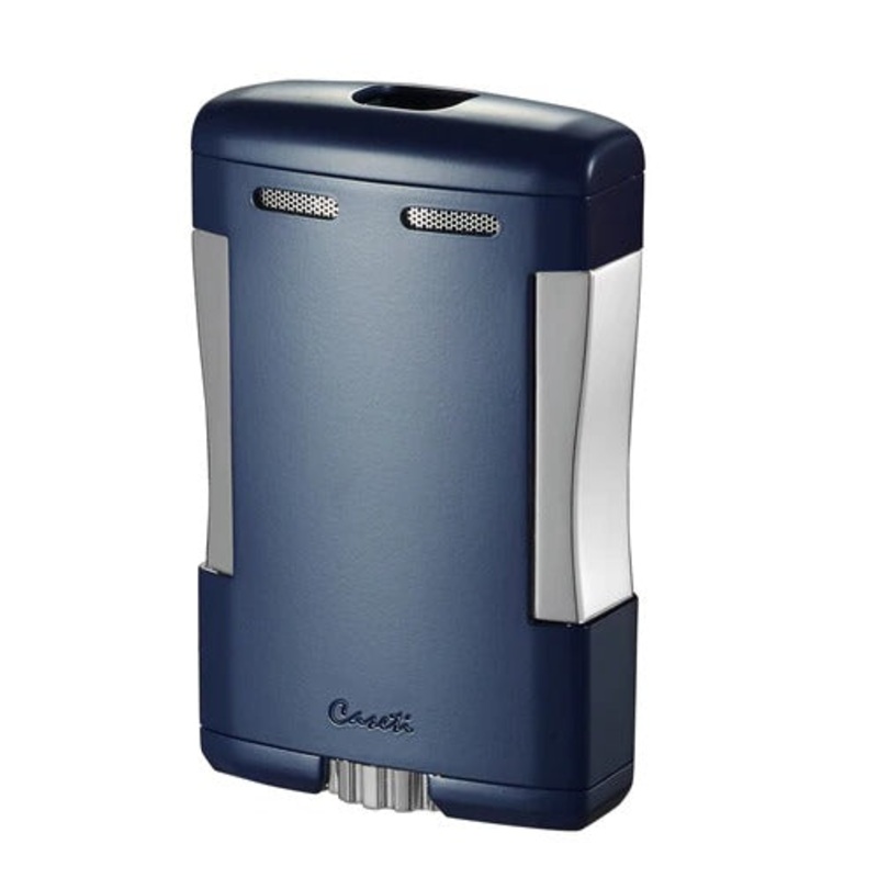 Caseti Sparta Blue Matte Triple Torch Flame Cigar Table Lighter