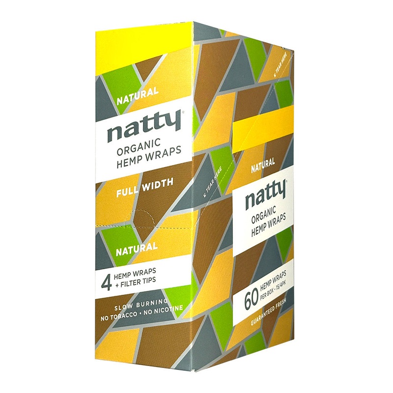 Natty Organic Hemp Natural Wraps Natural 15 Packs of 4