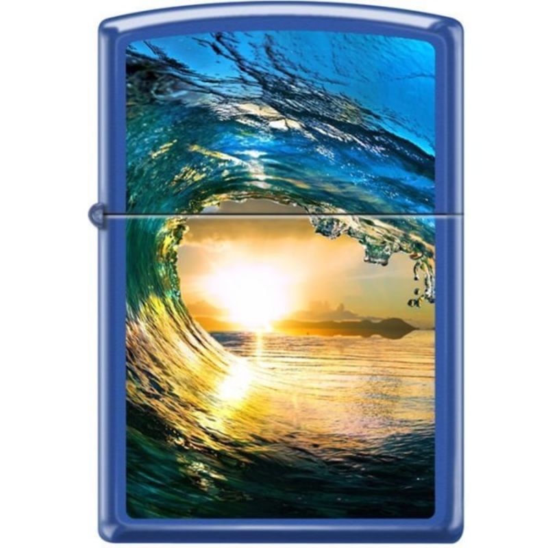 Zippo Lighter – Sunset In Wave Blue Matte