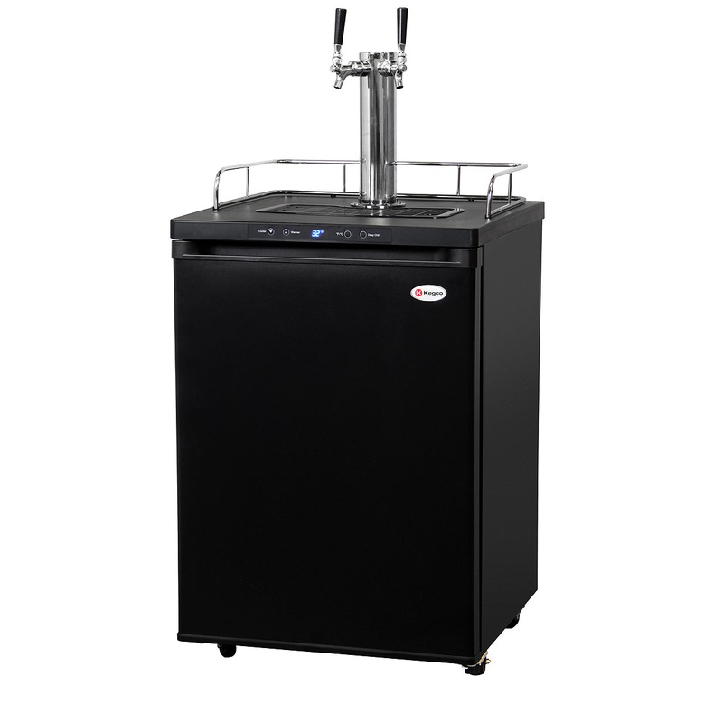 24″ Wide Kombucha Dual Tap Black Kegerator