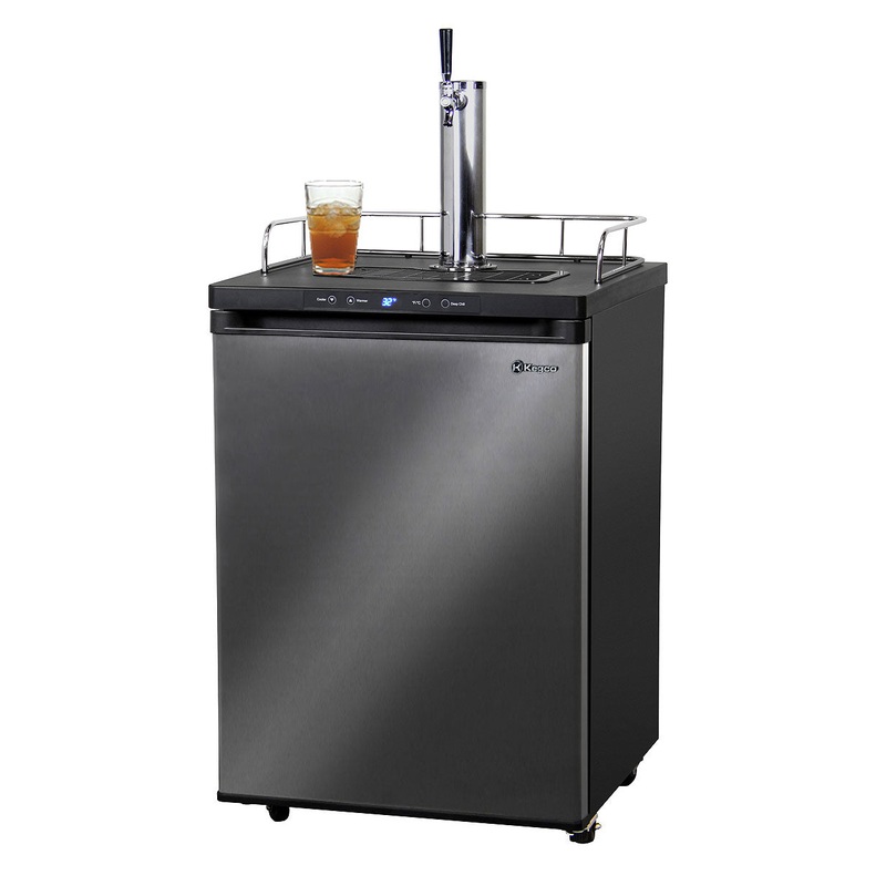 24″ Wide Kombucha Single Tap Black Stainless Steel Kegerator