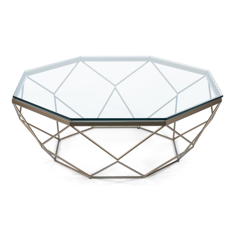 Faceted Octagonal Coffee Table by Sarreid