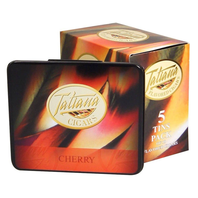 Tatiana Mini Cherry Cigarillos Cherry (3.5″ x 26) 5 Tins of 10