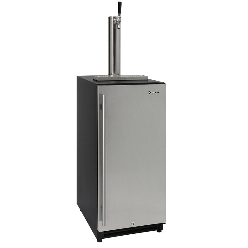 15″ Wide Single Tap Stainless Steel Built-in Right Hinge Kegerator