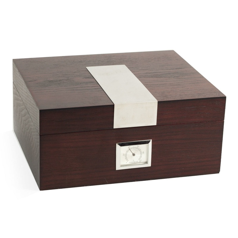 “Espresso” Wood Cigar Humidor with Spanish Cedar Lining – 50 Cigar ct