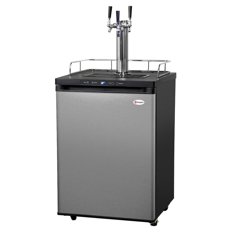 24″ Wide Kombucha Triple Tap Stainless Steel Kegerator