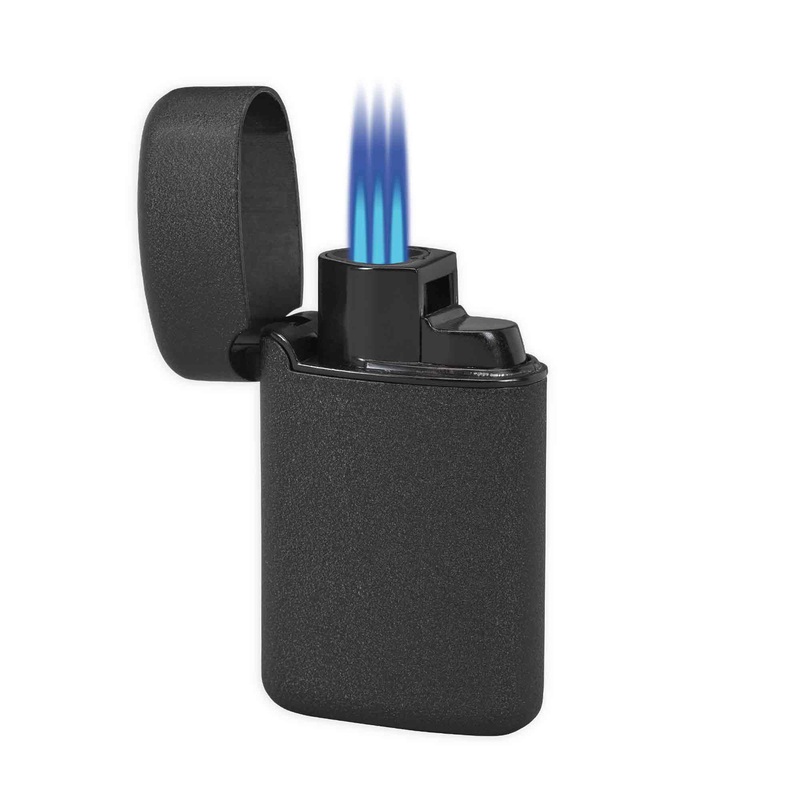 Lotus Gladiator Triple Torch Flame lighter with Cigar Punch Gold satin
