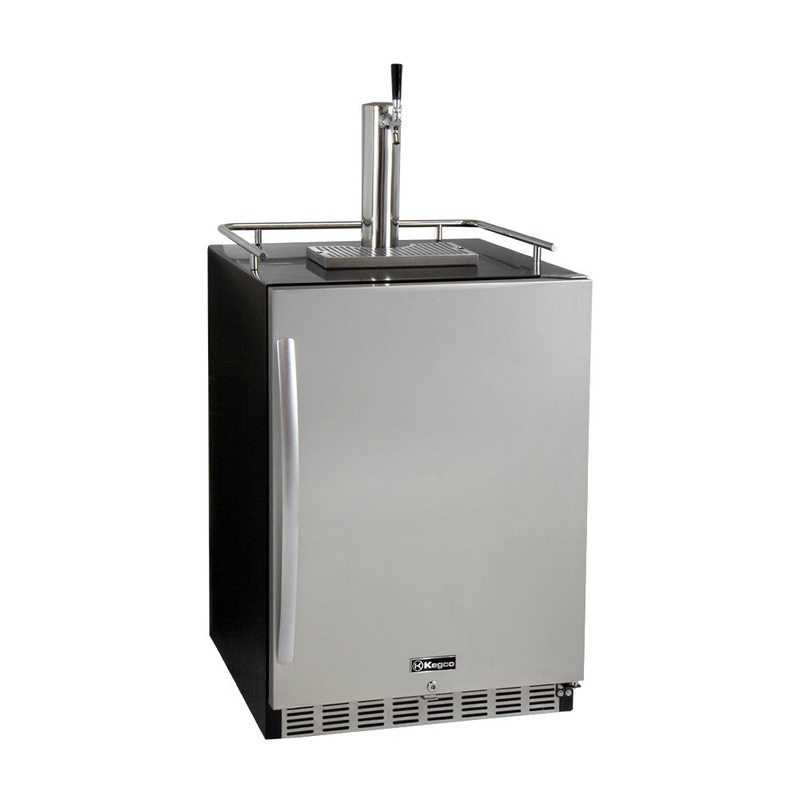 24″ Wide Single Tap Stainless Steel Built-in Right Hinge Kegerator With Kit