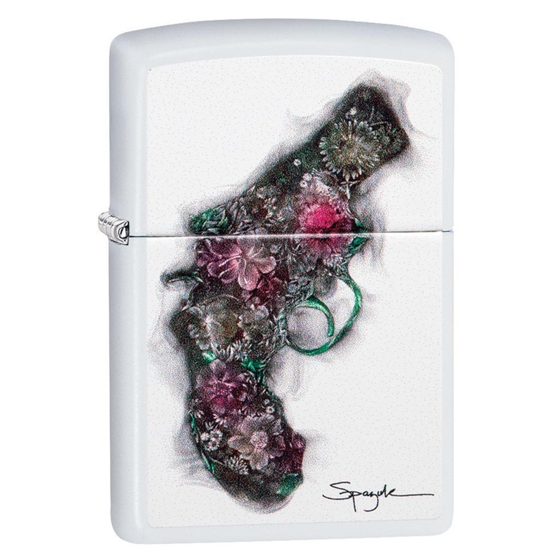 Zippo Lighter – Spazuk Floral Gun Soot