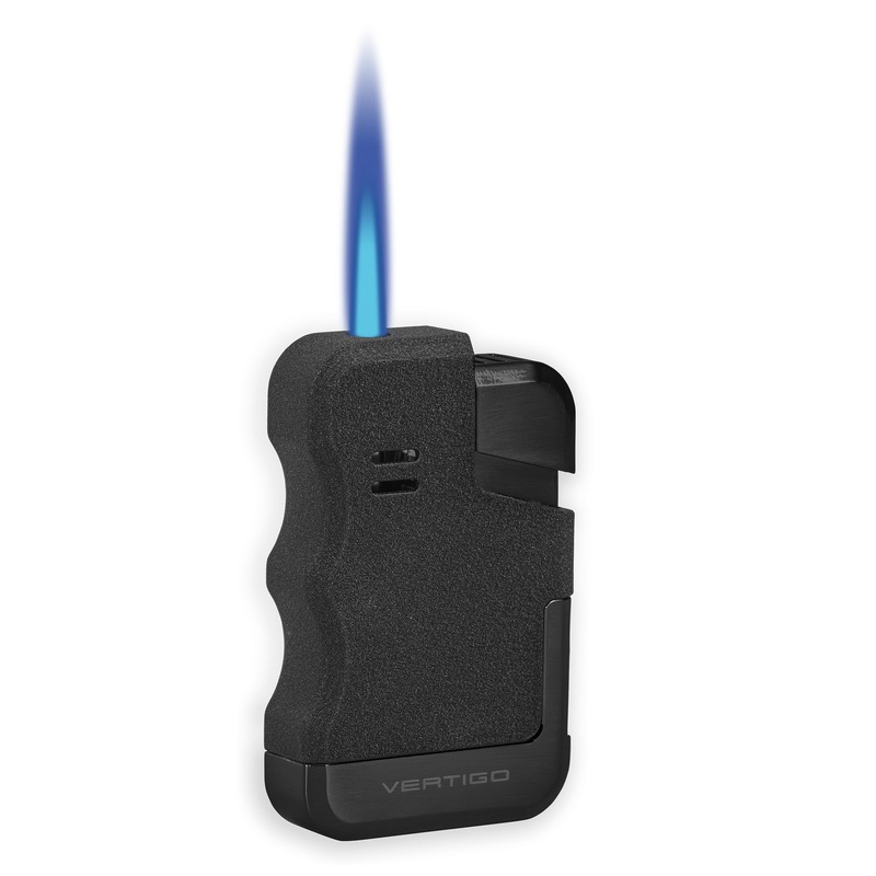 Lotus Gator Single Torch Flame Lighter Black crackle & gun metal