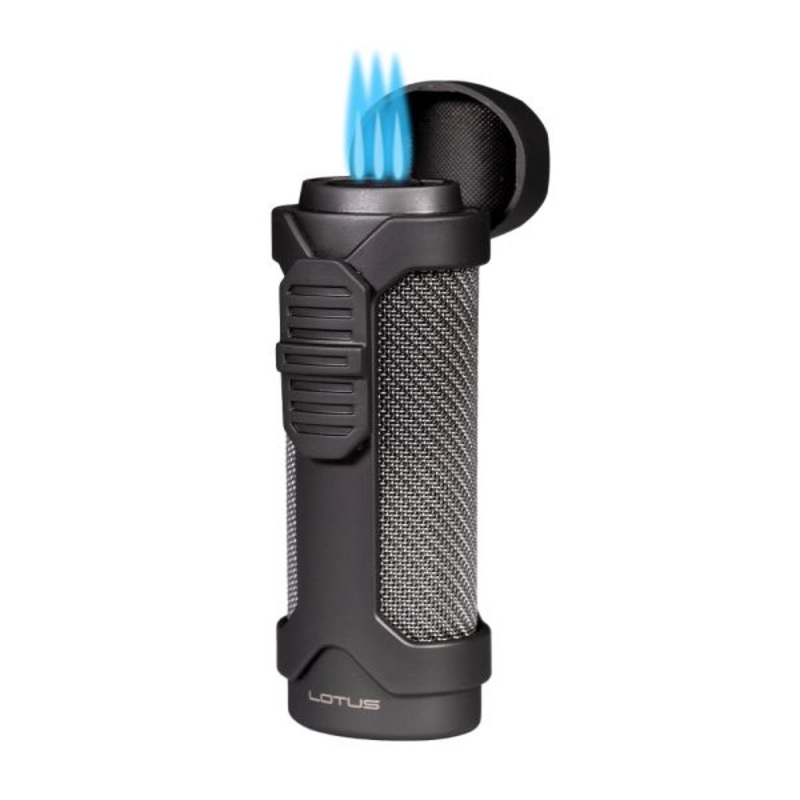 Lotus Armor Triple Flame Torch Lighter Black