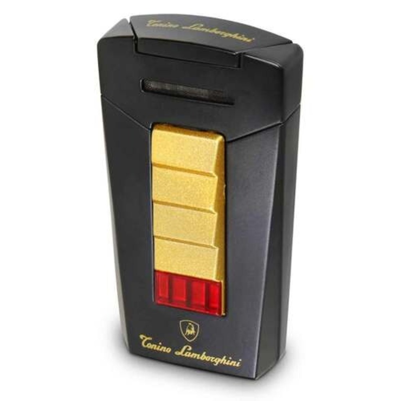 Tonino Lamborghini Aero Matte Black and Gold Torch Flame Cigar Lighter