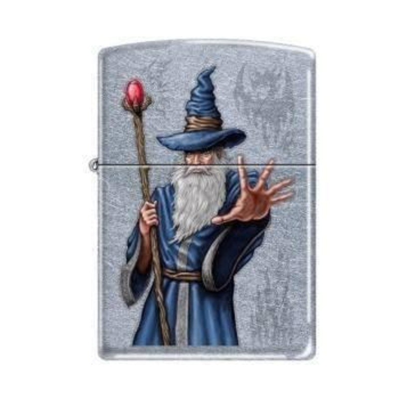 Zippo Lighter – Wizard with Wand Street Chrome
