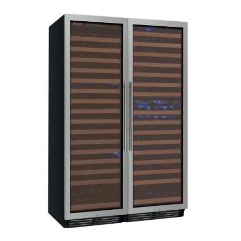 Allavino 48″ Wide FlexCount Classic II Tru-Vino 346 Bottle Three Zone Stainless Steel Side-by-Side Wine Refrigerator
