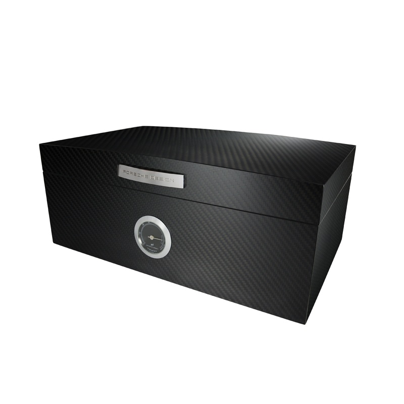 Porsche Design Carbon Fiber Humidor with Spanish Cedar Humidor ( Holds 50 Cigars)